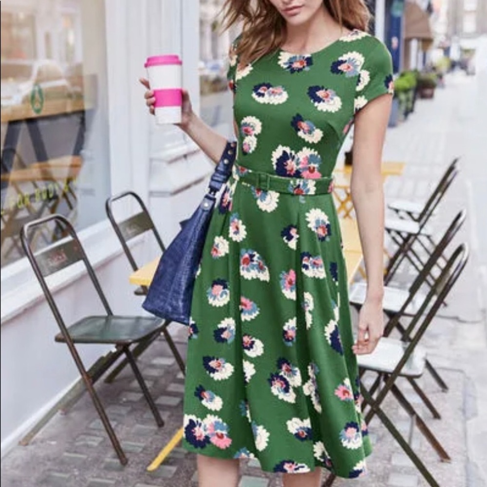 Aida Ponte Dress - Broad Bean, Painted Daisy 4